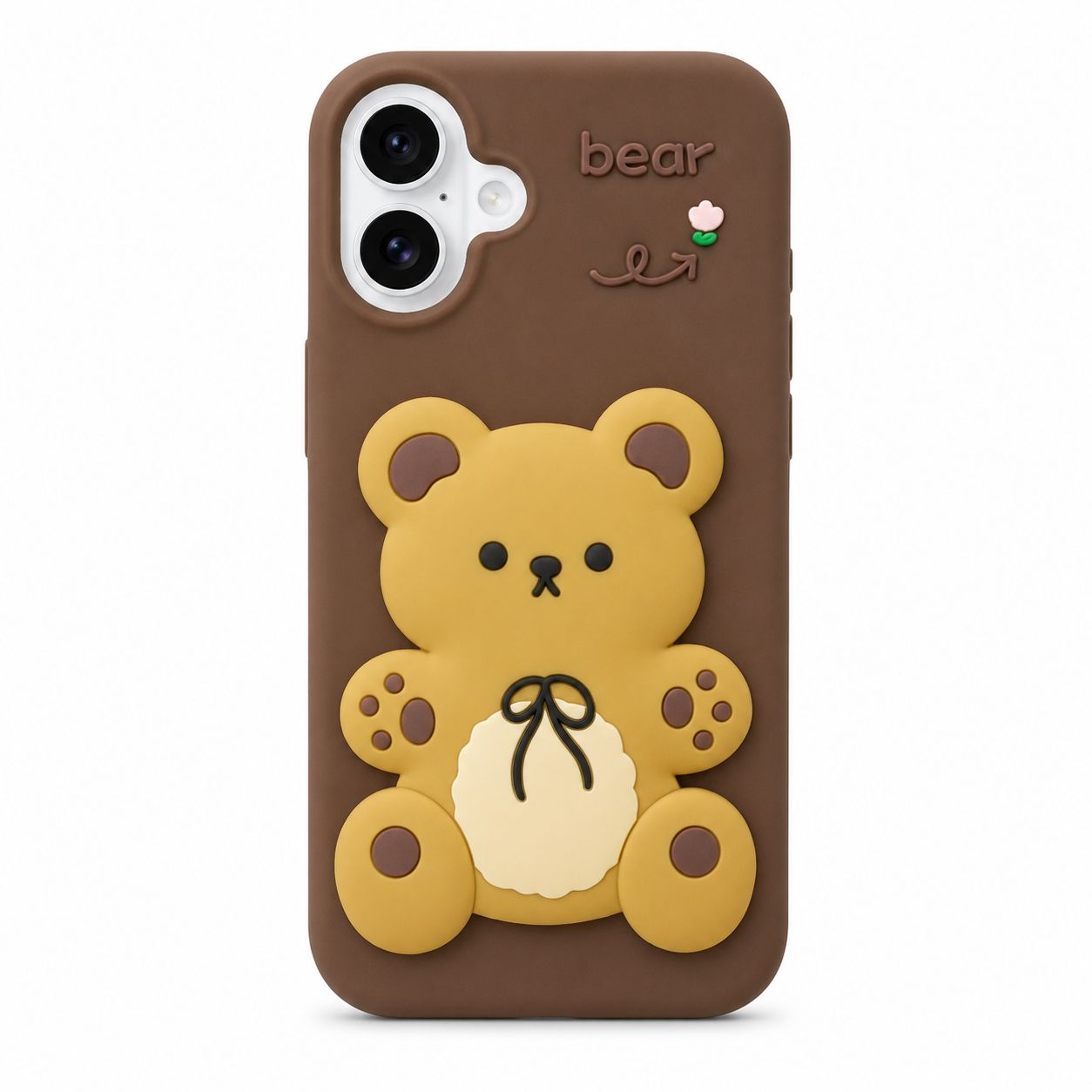 خرید قاب فانتزی طرح خرس ۳ بعدی برجسته (Teddy) | سیلیکونی نرم و ضد ضربه