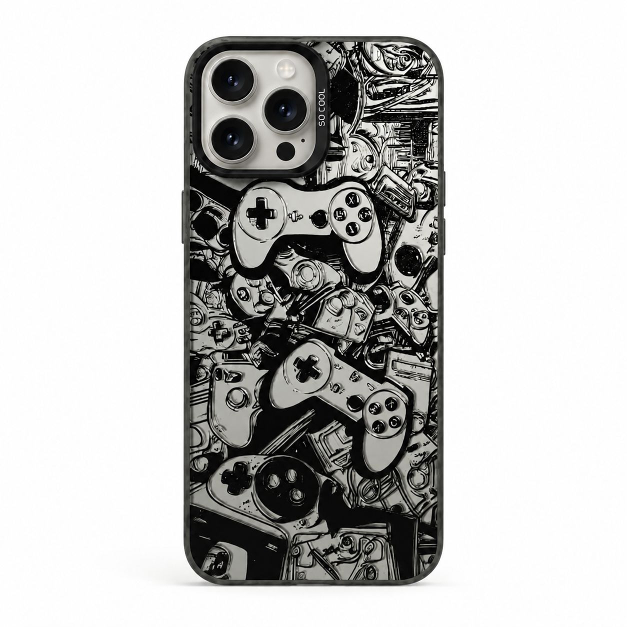 خرید قاب گیمینگ طرح دسته بازی (Gamepad) سیاه و سفید | ضد ضربه با کیفیت عالی